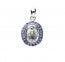 Sterling Silver Sapphire Cubic Zirconia Miraculous Medal