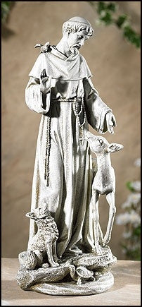 St. Francis with animals - 13 3/4" Statue