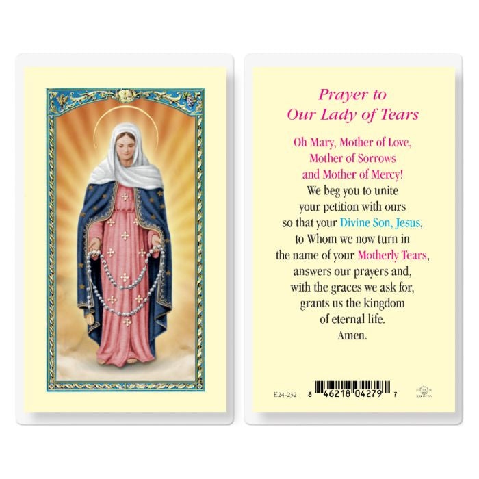 Our Lady of Tears Holy Card