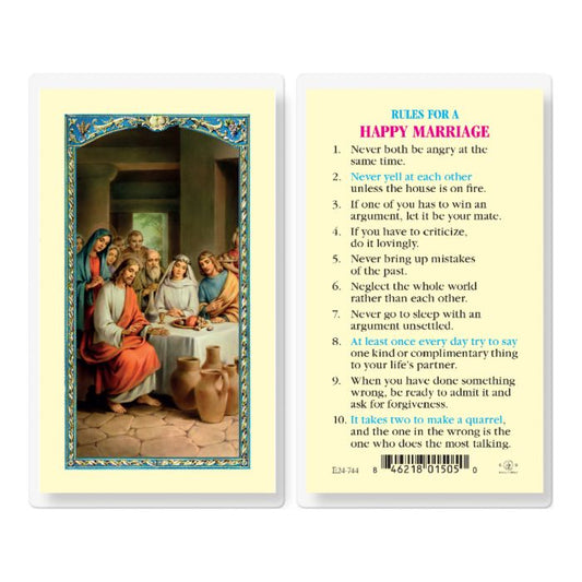 Rules for a Happy Marriage Holy Card