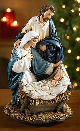 Holy Family Musical Nativity - "O Come let us adore Him" - 7.5" Statue