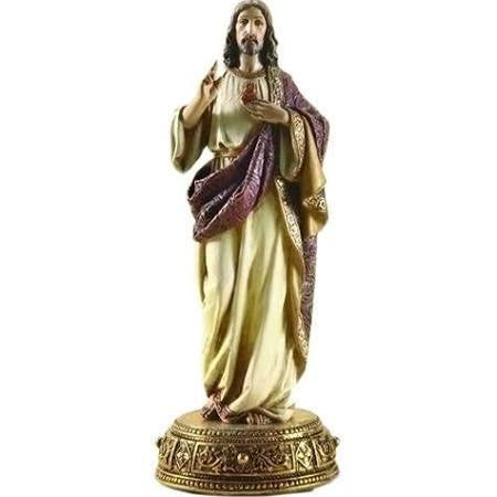 Sacred Heart of Jesus - 10.25" Statue with prayer drawer