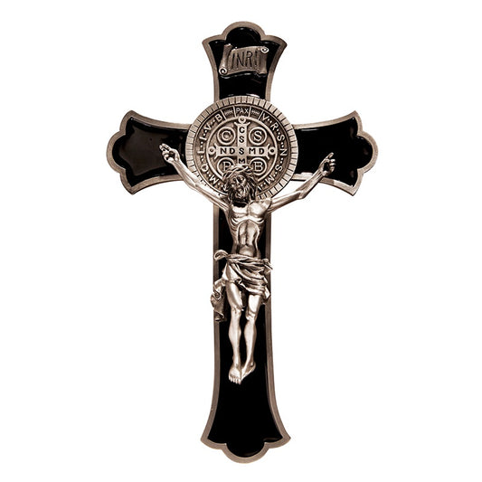 Pewter Saint Benedict Crucifix - 8"