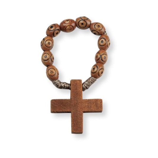 Brown Wood Rosary Ring