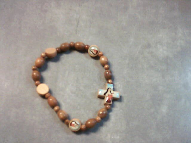 St. Theresa wood bracelet