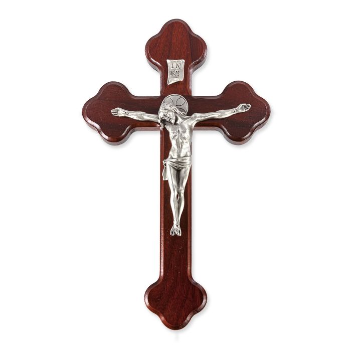 10" Latin Crucifix with Pewter Corpus