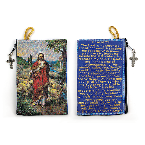 Woven Tapestry Rosary Pouch - Different Holy Images Available