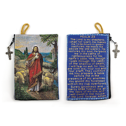 Woven Tapestry Rosary Pouch (Different Holy Images Available)