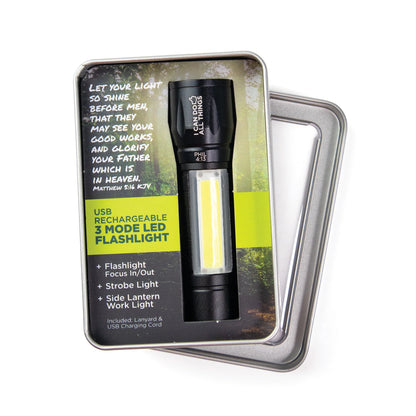 Scripture Flashlight with 3 Modes, USB Rechargeable