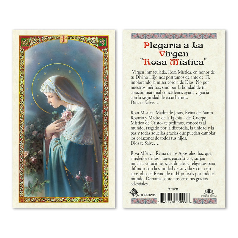 Virgen Rosa Mistica Holy Card