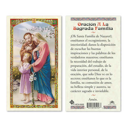 Oracion a la Sagrada Familia Holy Card