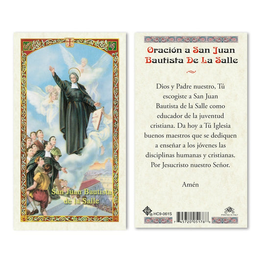 San Juan Bautista De La Salle Holy Card