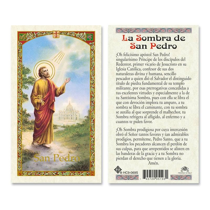 La Sombra De San Pedro Holy Card