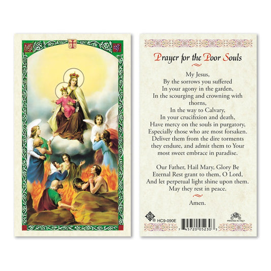 Prayer for the Poor Souls (Our Lady of Mount Carmel) Holy Card