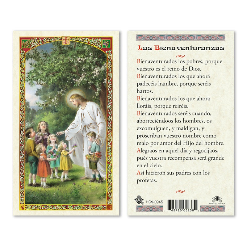 Las Bienaventuranzas - The Beatitudes Holy Card=