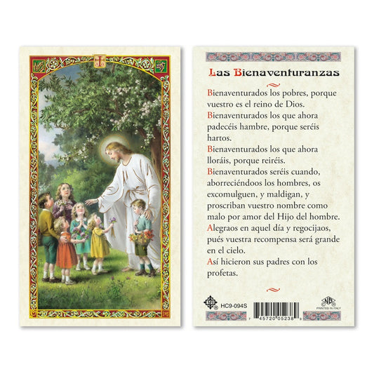 Las Bienaventuranzas - The Beatitudes Holy Card=