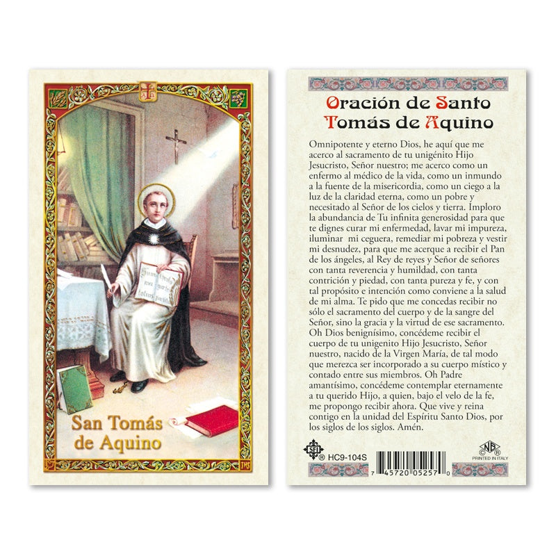San Tomas de Aquino Holy Card