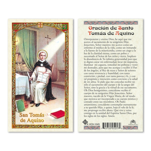 San Tomas de Aquino Holy Card