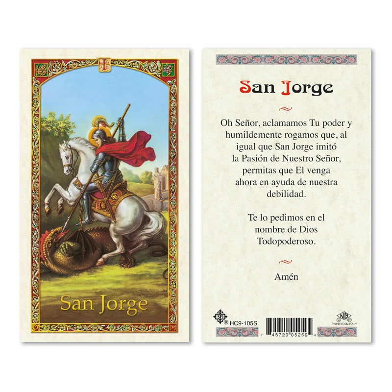 San Jorge Holy Card