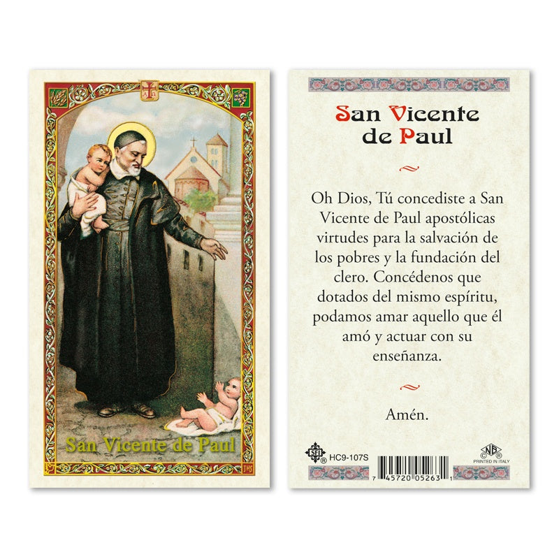 San Vicente de Paul Holy Card