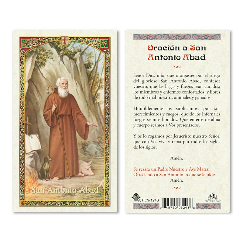San Antonio Abad Holy Card
