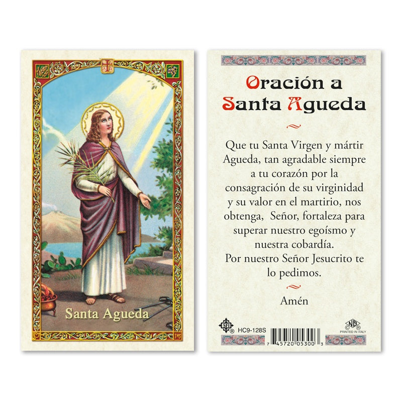 Santa Agueda Holy Card