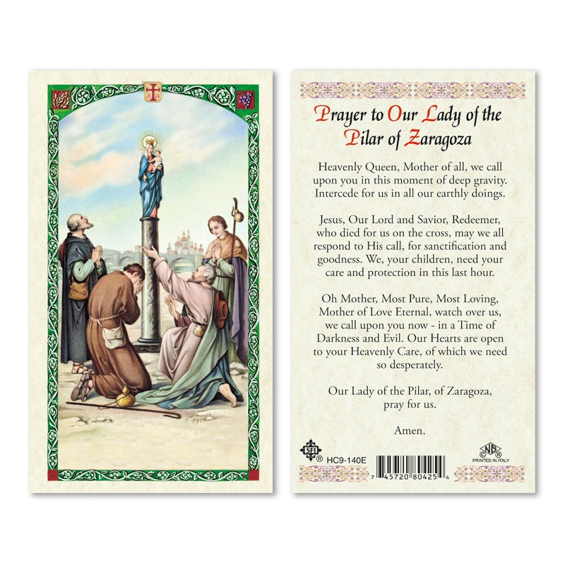 Lady of the Pilar of Zaragoza Holy Card