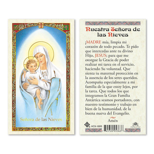 Senora de las Nieves - Our Lady of the Snow Holy Card