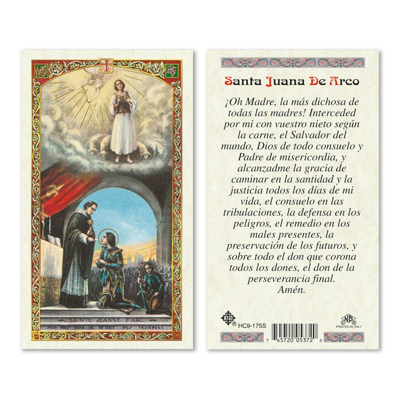 Santa Juana De Arco Holy Card