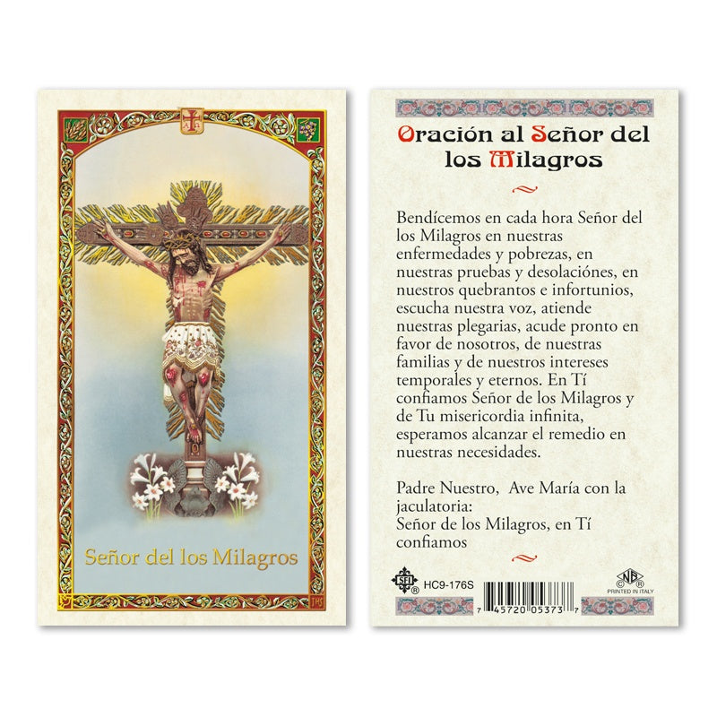 Senor Milagros Holy Card