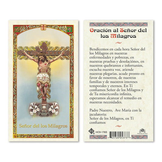 Senor Milagros Holy Card