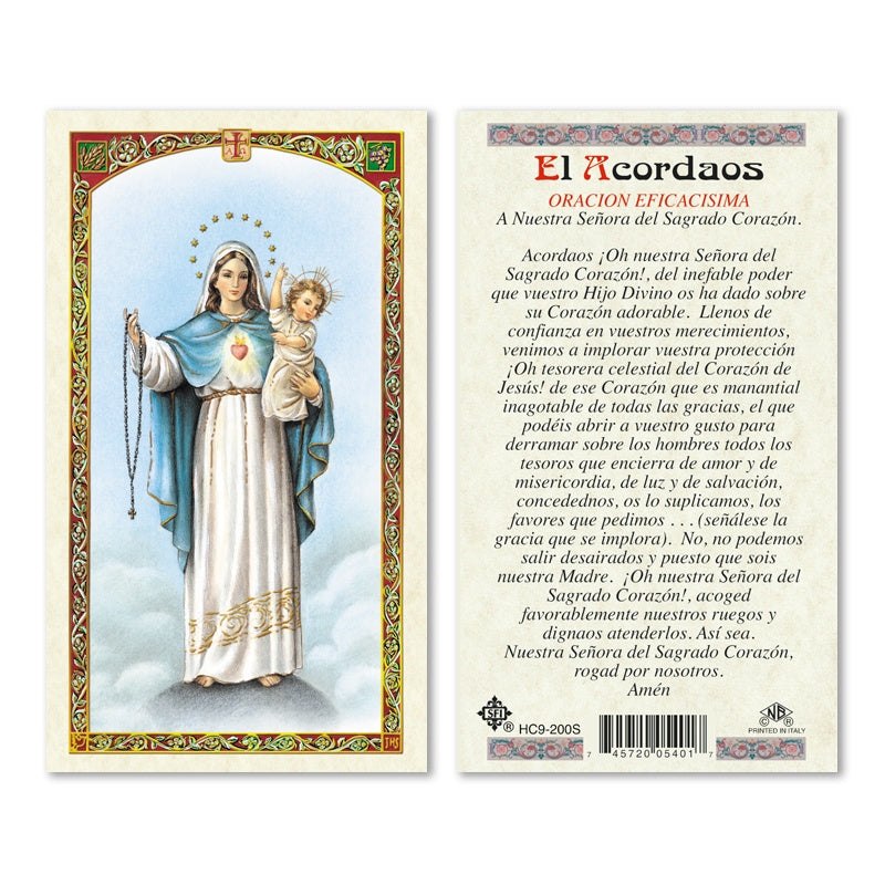 El Acordados - The Memorare Holy Card