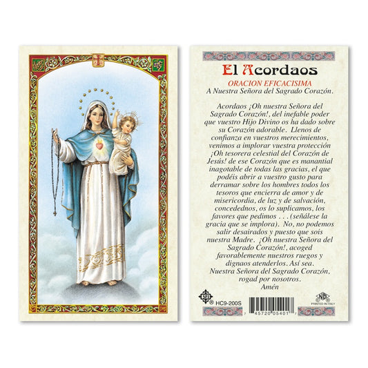 El Acordados - The Memorare Holy Card