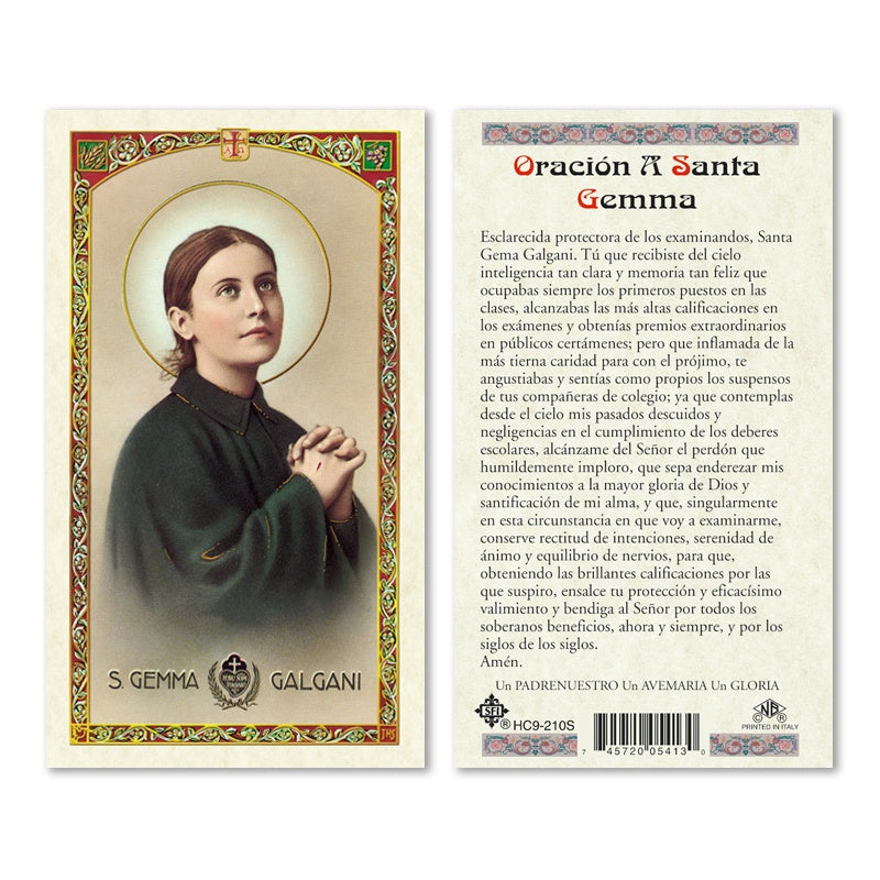 Santa Gemma Holy Card