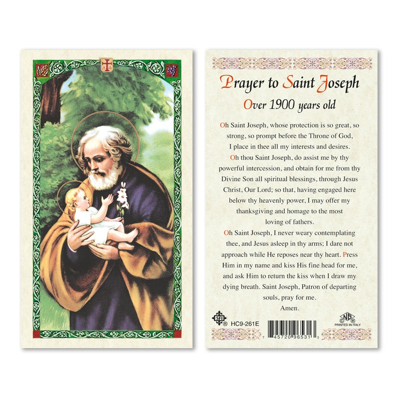 St. Joseph, Prayer Over 1900 Years Old Holy Card