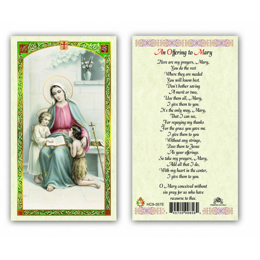 An Offering To Mary Holy Card