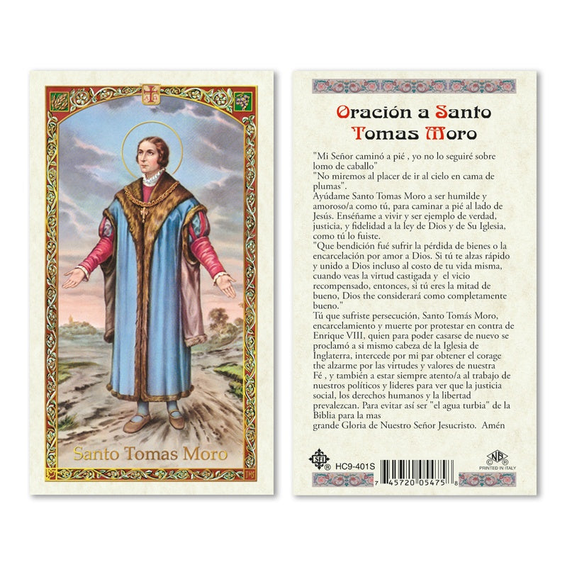 Santo Tomas Moro Holy Card