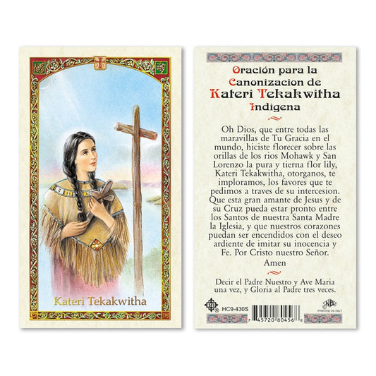 Santa Kateri Tekakwith Holy Card