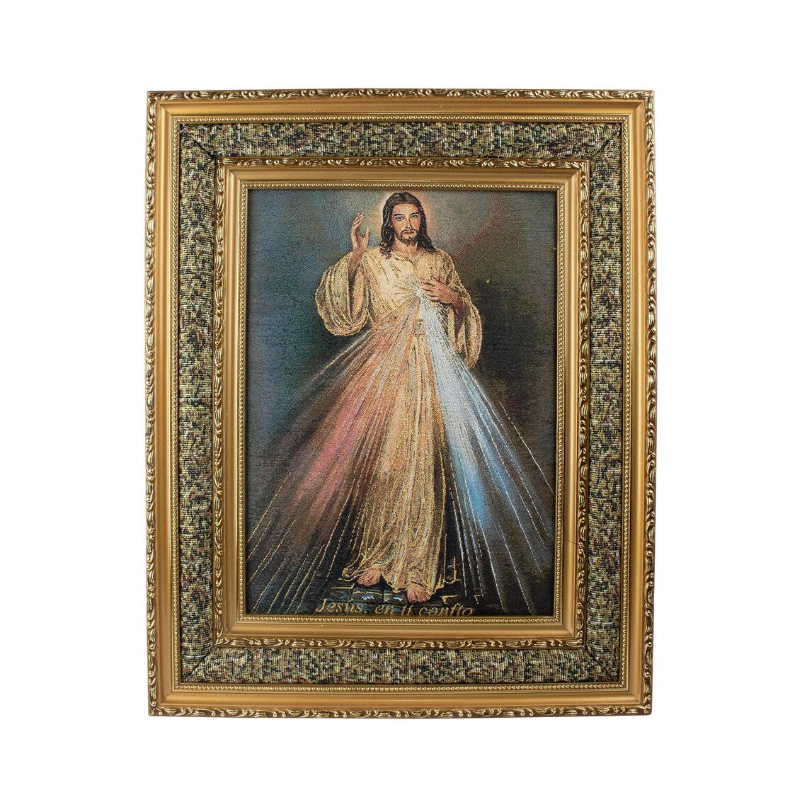Divine Mercy Double Padded Framed Image - 21"