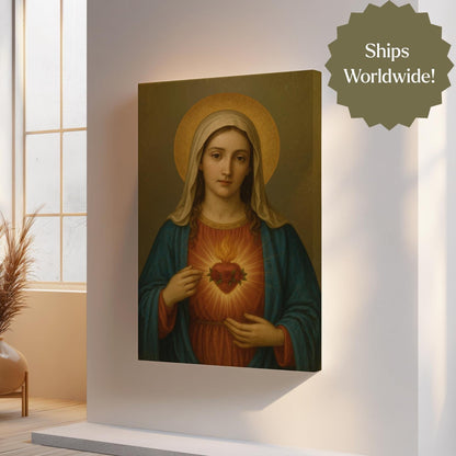 Immaculate Heart of Mary Canvas Wall Art