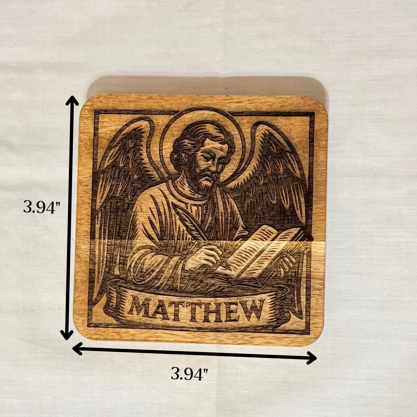 Wooden Evangelist Coaster Set