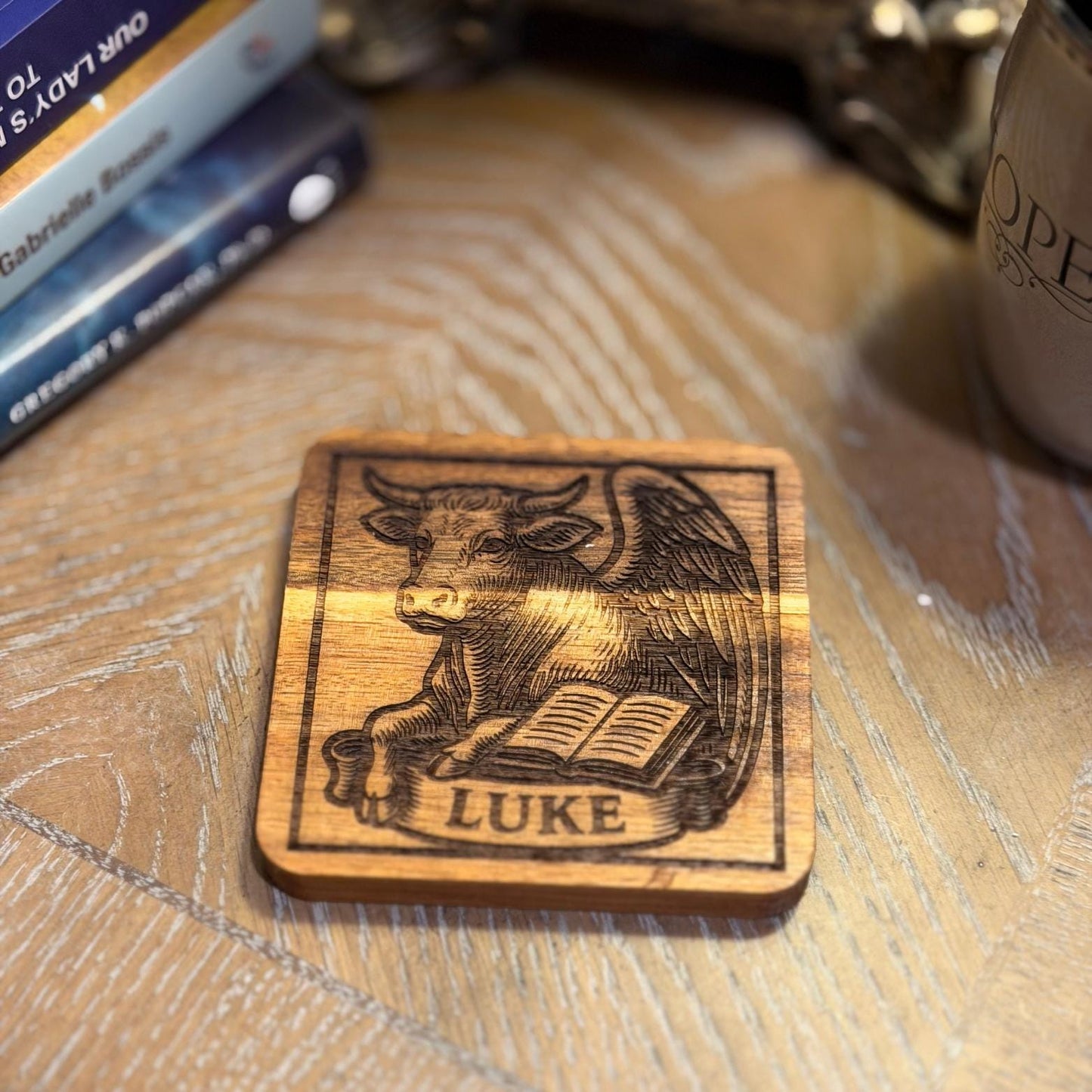 Wooden Evangelist Coaster Set