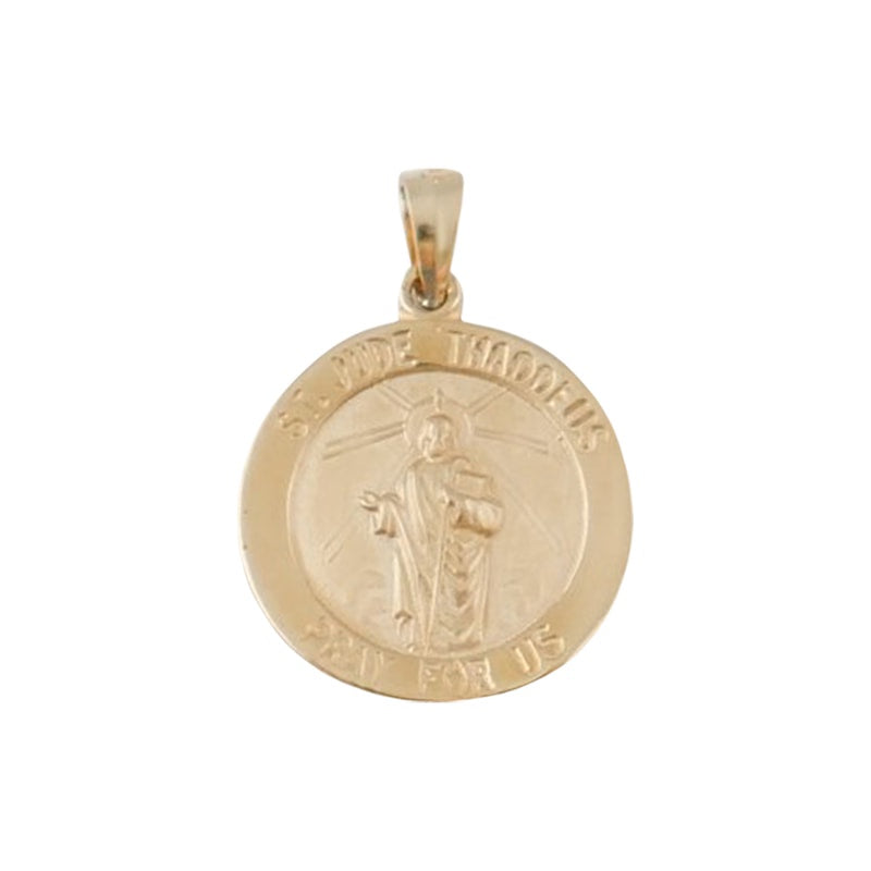 14 kt Gold Round St. Jude Medal