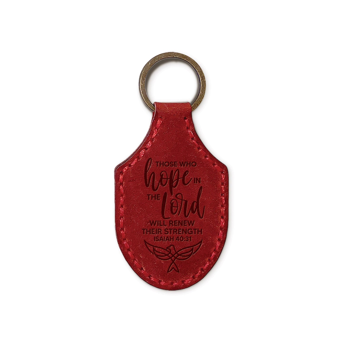 Hope in the Lord Leather Keychain - Isaiah 40:31