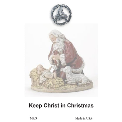 Kneeling Santa "Keep Christ in Christmas" Lapel Pin - #MRG
