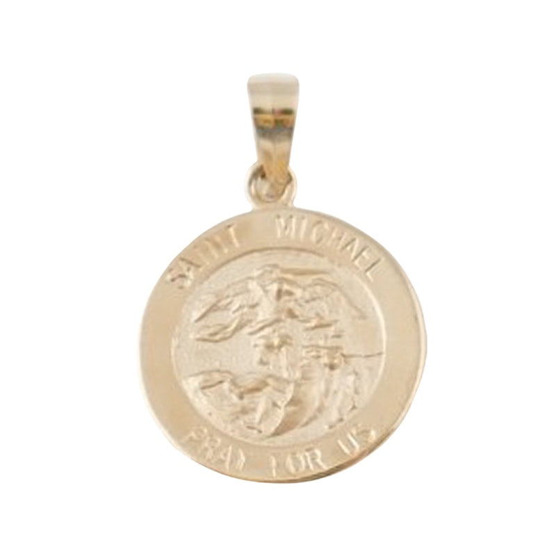 St. Michael The Archangel 14kt Yellow Gold Round Medal