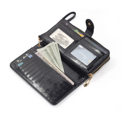 Leatherette Wristlet Wallet with Cross Tassel, by Nelli