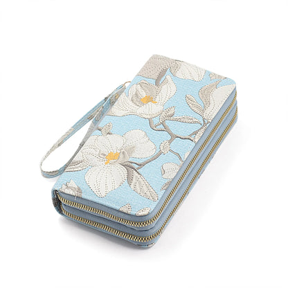 Floral Wristlet Wallet with Cross Tassel, by Nelli
