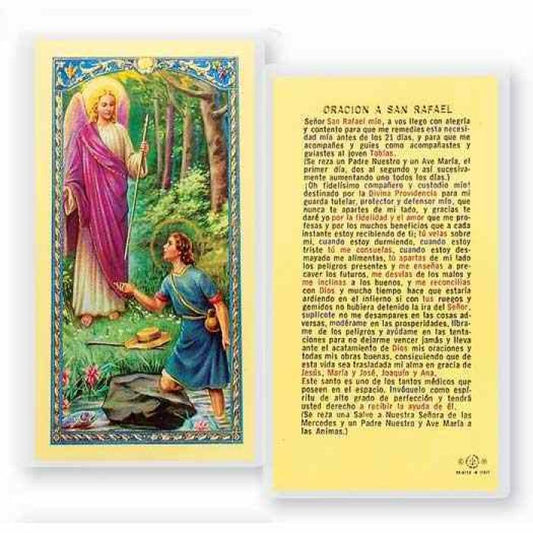 Oracion A San Rafael Holy Card