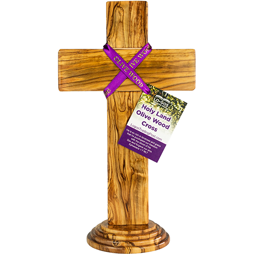 12" Olive Wood Standing Cross